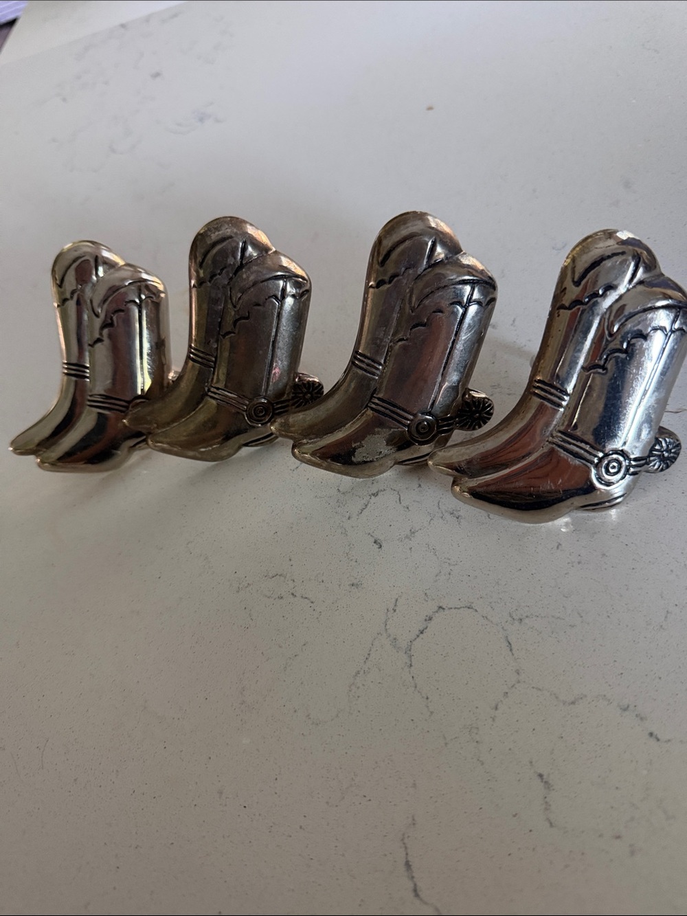 Western cowboy boot napkin rings set of 4